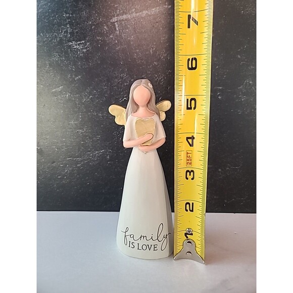 Blossom Bucket Family is Love Heart Soft Cream 6 inch Resin Stone Collectible - Picture 7 of 10